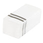 Luxenap Rectangle Silver Striped White Paper Linen-Feel Guest Towel / Napkin - Air Laid - 15 3/4" x 8" - 50 count box