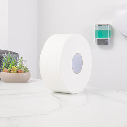 Clean Tek Professional White Toilet Paper Roll - 3-Ply - 655' x 3 3/4" - 1 count box