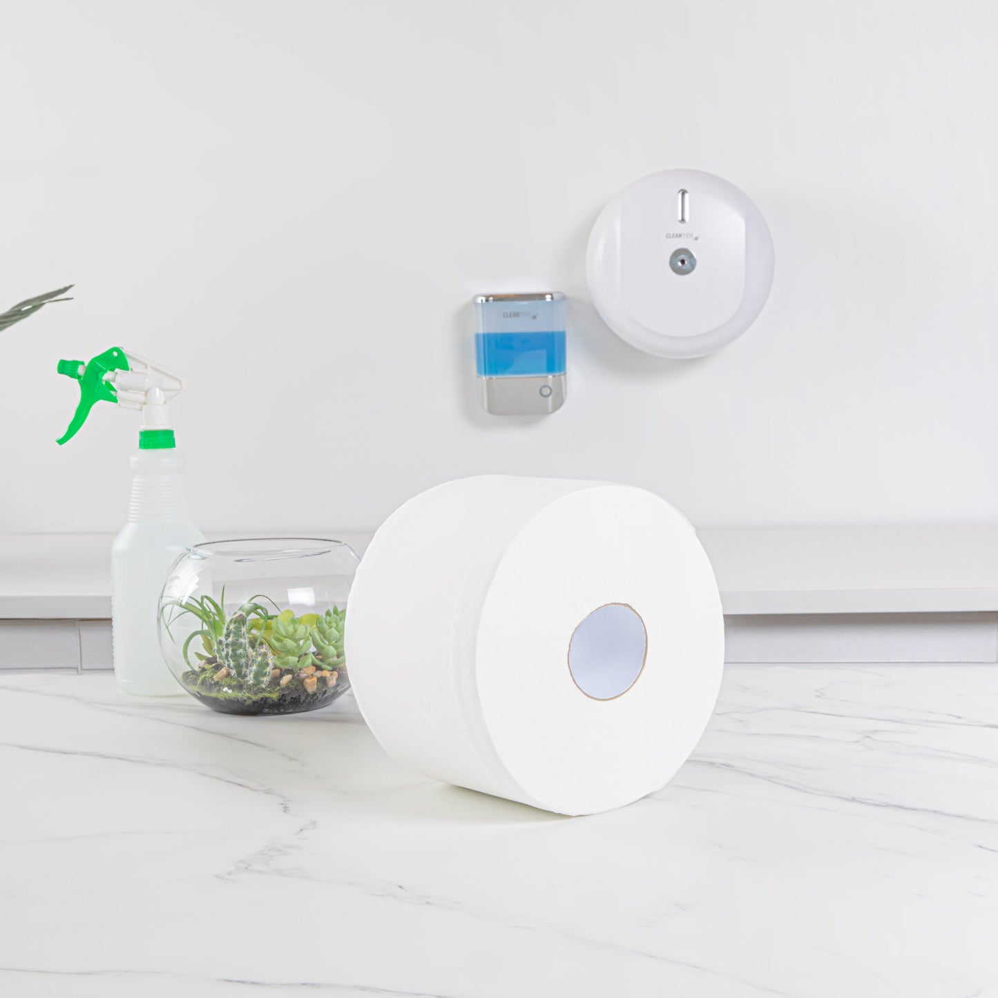 Clean Tek Professional White Toilet Paper Roll - 2-Ply, Center Pull - 876' x 7 3/4" - 12 count box