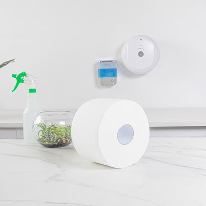 Clean Tek Professional White Toilet Paper Roll - 2-Ply, Center Pull - 876' x 7 3/4" - 12 count box