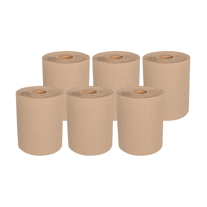 Clean Tek Professional Kraft Paper Towel Roll - 1-Ply - 600' x 8" - 12 count box