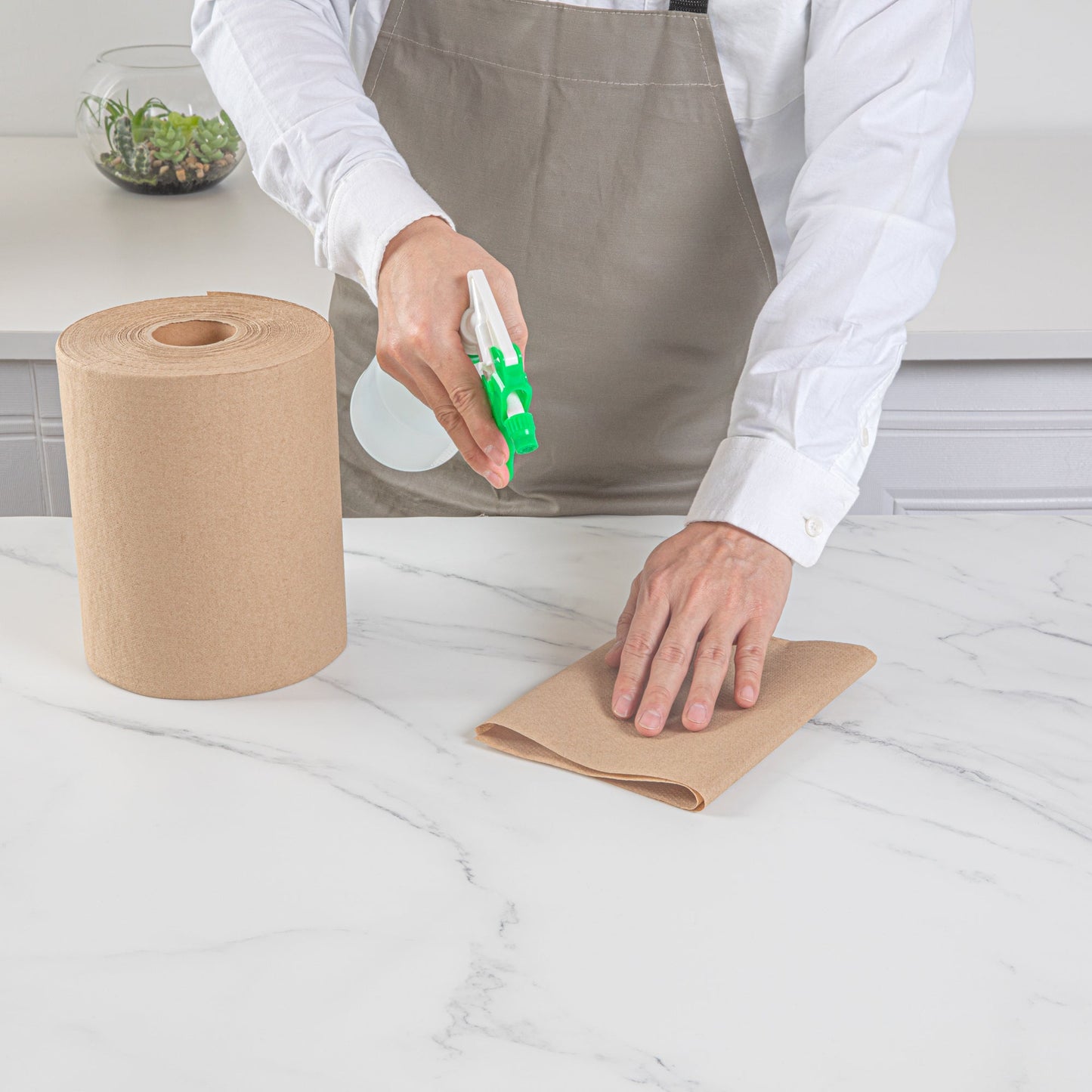 Clean Tek Professional Kraft Paper Towel Roll - 1-Ply - 600' x 8" - 12 count box