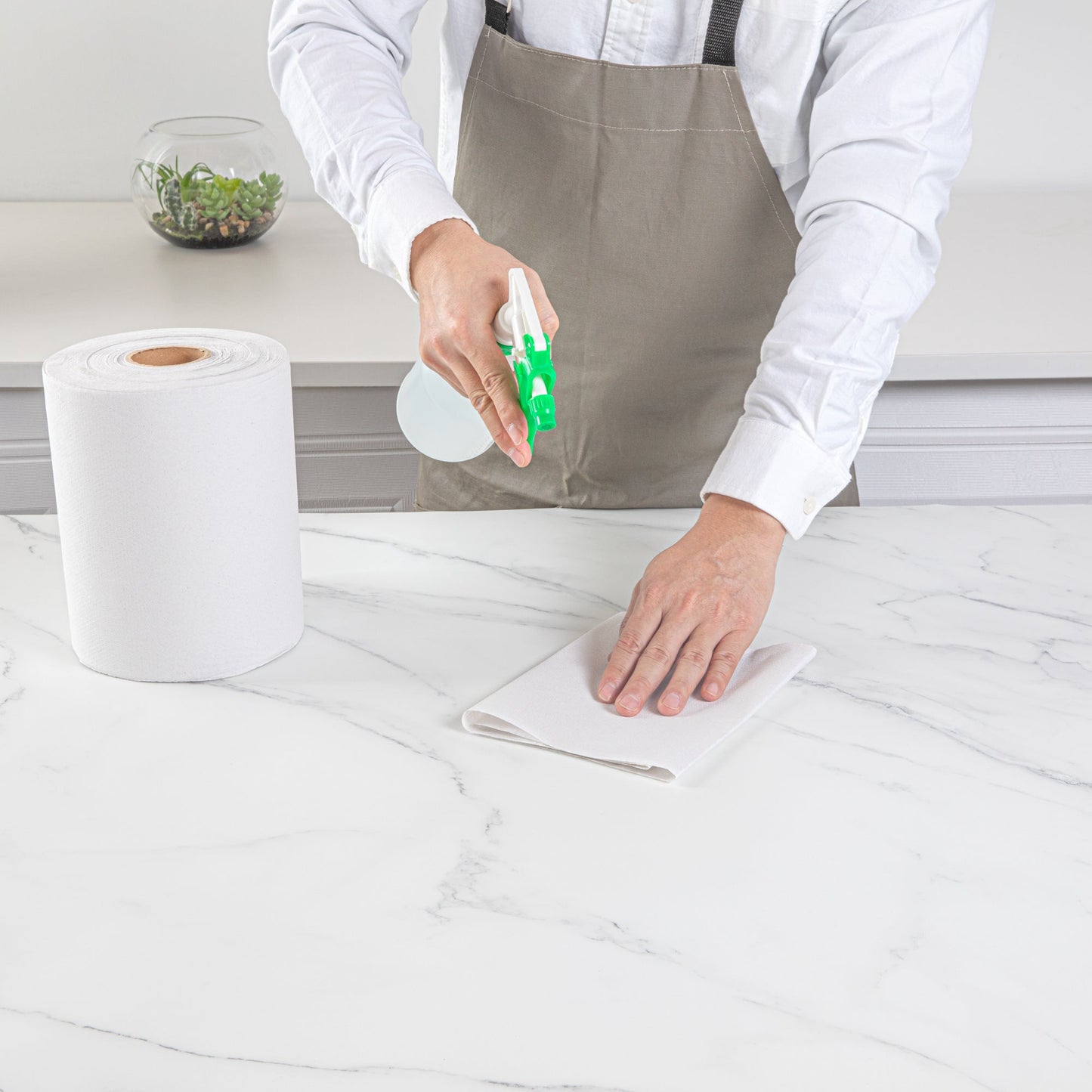 Clean Tek Professional White Paper Towel Roll - 1-Ply - 600' x 8" - 12 count box