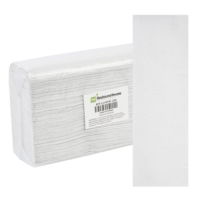 Clean Tek Professional White M-Fold Paper Towel - 1-Ply - 9 1/2" x 9 1/4" - 250 count box