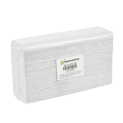 Clean Tek Professional White M-Fold Paper Towel - 1-Ply - 9 1/2" x 9 1/4" - 4000 count box
