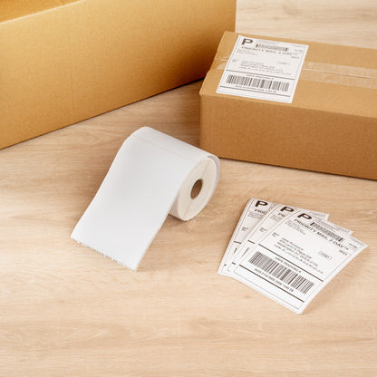 Label Tek White Paper Direct Thermal Label - 6" x 4" - 250 Labels x 1 Roll