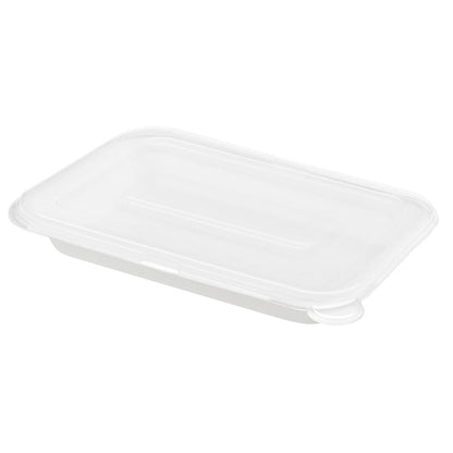 Pulp Safe No PFAS Added 12 oz Rectangle White Sugarcane / Bagasse Container - Home Compostable - 7" x 4 1/2" x 1" - 100 count box