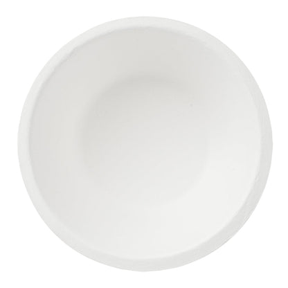 Pulp Safe No PFAS Added 8 oz Round White Sugarcane / Bagasse Salad Bowl - Home Compostable - 4 1/2" x 4 1/2" x 1 3/4" - 100 count box
