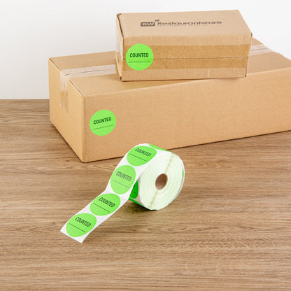 Label Tek Green Paper Counted Inventory Label - 2" x 2" - 1000 count roll
