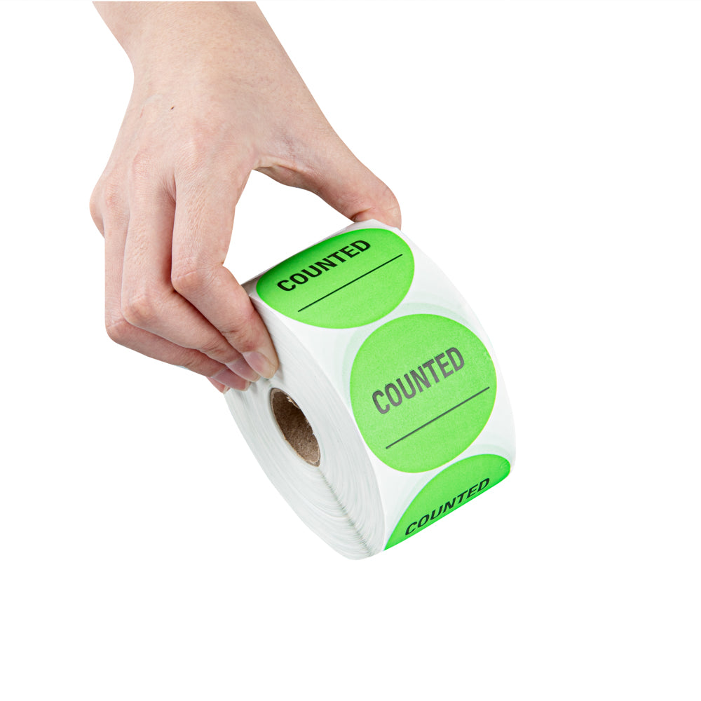 Label Tek Green Paper Counted Inventory Label - 2" x 2" - 1000 count roll