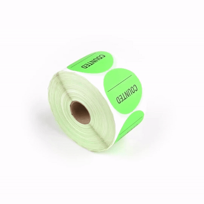 Label Tek Green Paper Counted Inventory Label - 2" x 2" - 1000 count roll