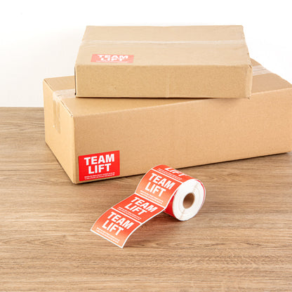 Label Tek Red Paper Team Lift Label - 3" x 2" - 500 count roll
