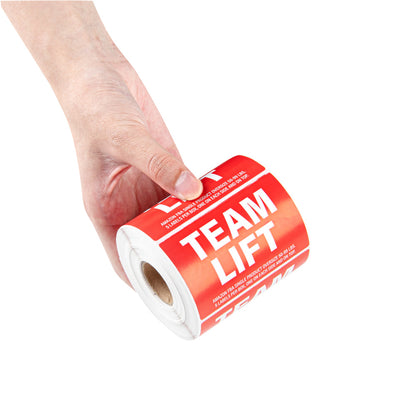 Label Tek Red Paper Team Lift Label - 3" x 2" - 500 count roll