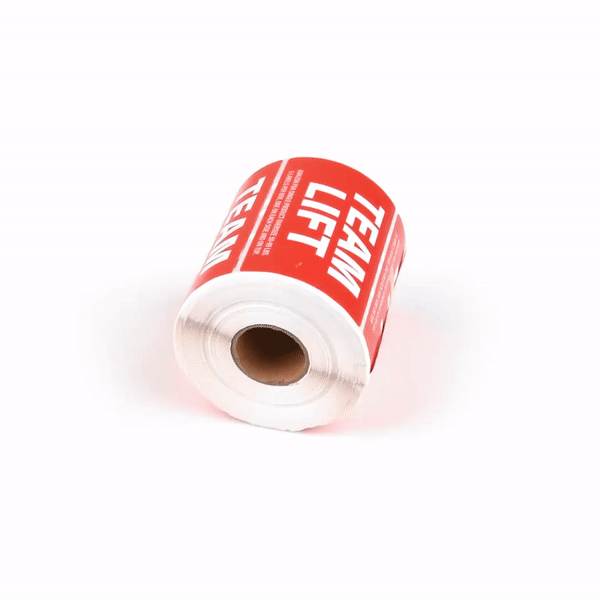 Label Tek Red Paper Team Lift Label - 3" x 2" - 500 count roll