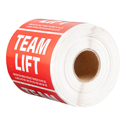 Label Tek Red Paper Team Lift Label - 3" x 2" - 500 count roll