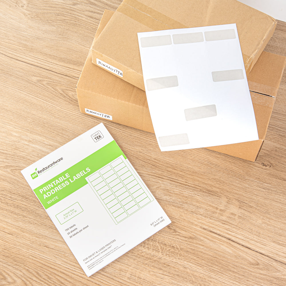 Label Tek White Paper Printable Address Label - 2 3/4" x 1" - 750 labels