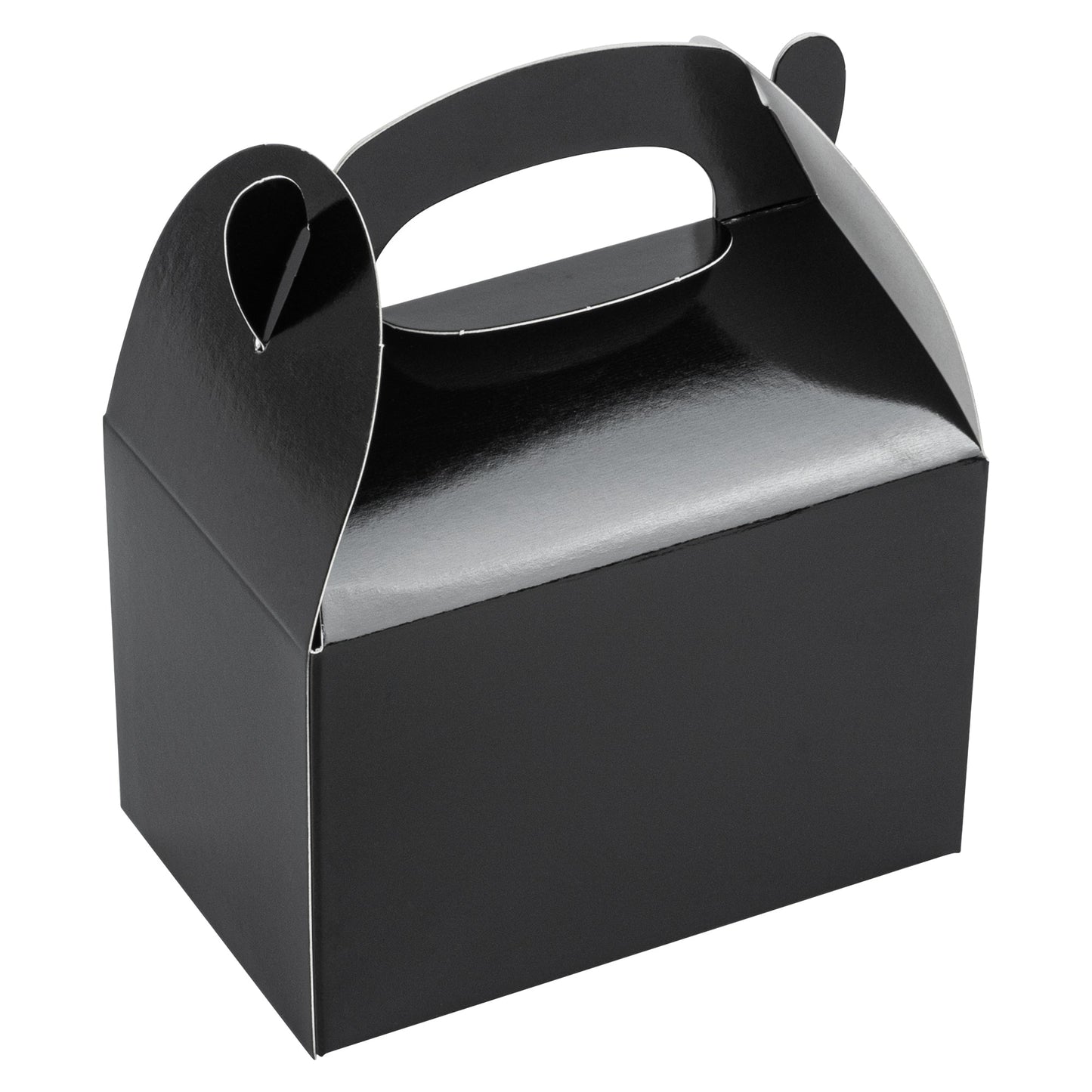 Bio Tek Black Paper Gable Box / Take Out Container - Greaseproof - 4" x 2 1/2" x 2 1/2" - 100 count box