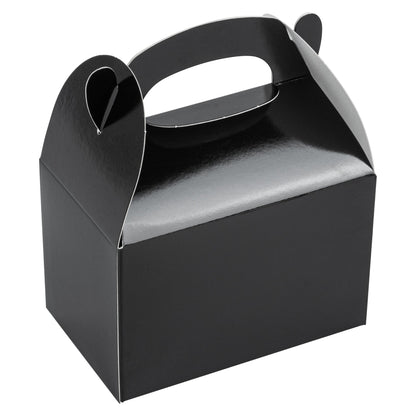 Bio Tek Black Paper Gable Box / Take Out Container - Greaseproof - 4" x 2 1/2" x 2 1/2" - 25 count box