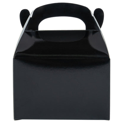 Bio Tek Black Paper Gable Box / Take Out Container - Greaseproof - 4" x 2 1/2" x 2 1/2" - 25 count box