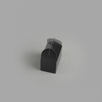 Bio Tek Black Paper Gable Box / Take Out Container - Greaseproof - 4" x 2 1/2" x 2 1/2" - 100 count box