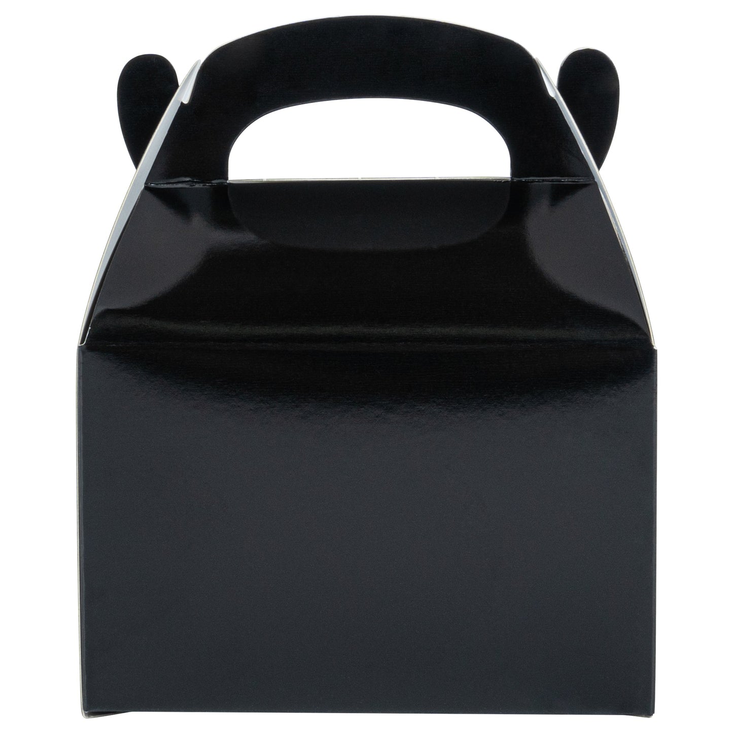 Bio Tek Black Paper Gable Box / Take Out Container - Greaseproof - 4" x 2 1/2" x 2 1/2" - 100 count box
