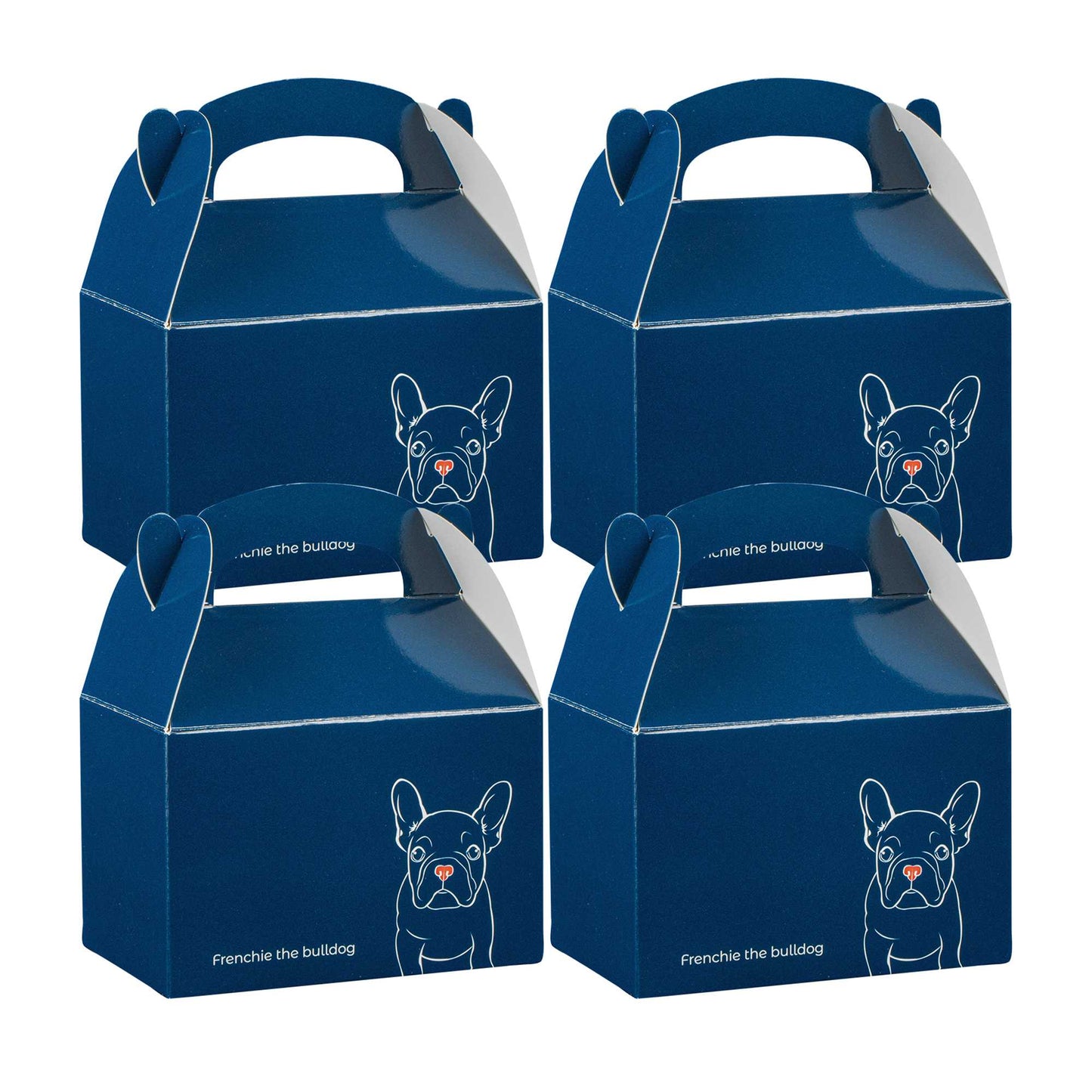 Bio Tek Frenchie Paper Gable Box / Take Out Container - Compostable - 4" x 2 1/2" x 2 1/2" - 25 count box