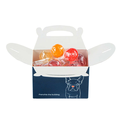 Bio Tek Frenchie Paper Gable Box / Take Out Container - Compostable - 4" x 2 1/2" x 2 1/2" - 25 count box
