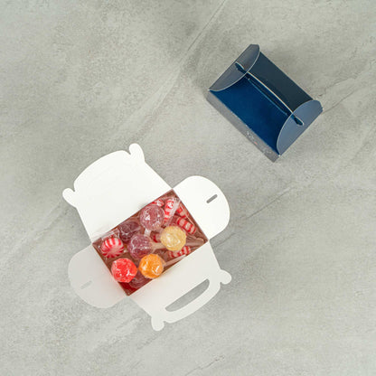 Bio Tek Frenchie Paper Gable Box / Take Out Container - Compostable - 4" x 2 1/2" x 2 1/2" - 25 count box