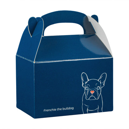 Bio Tek Frenchie Paper Gable Box / Take Out Container - Compostable - 4" x 2 1/2" x 2 1/2" - 100 count box