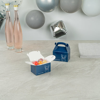 Bio Tek Frenchie Paper Gable Box / Take Out Container - Compostable - 4" x 2 1/2" x 2 1/2" - 100 count box