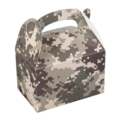 Bio Tek Camouflage Paper Gable Box / Take Out Container - Compostable - 4" x 2 1/2" x 2 1/2" - 100 count box