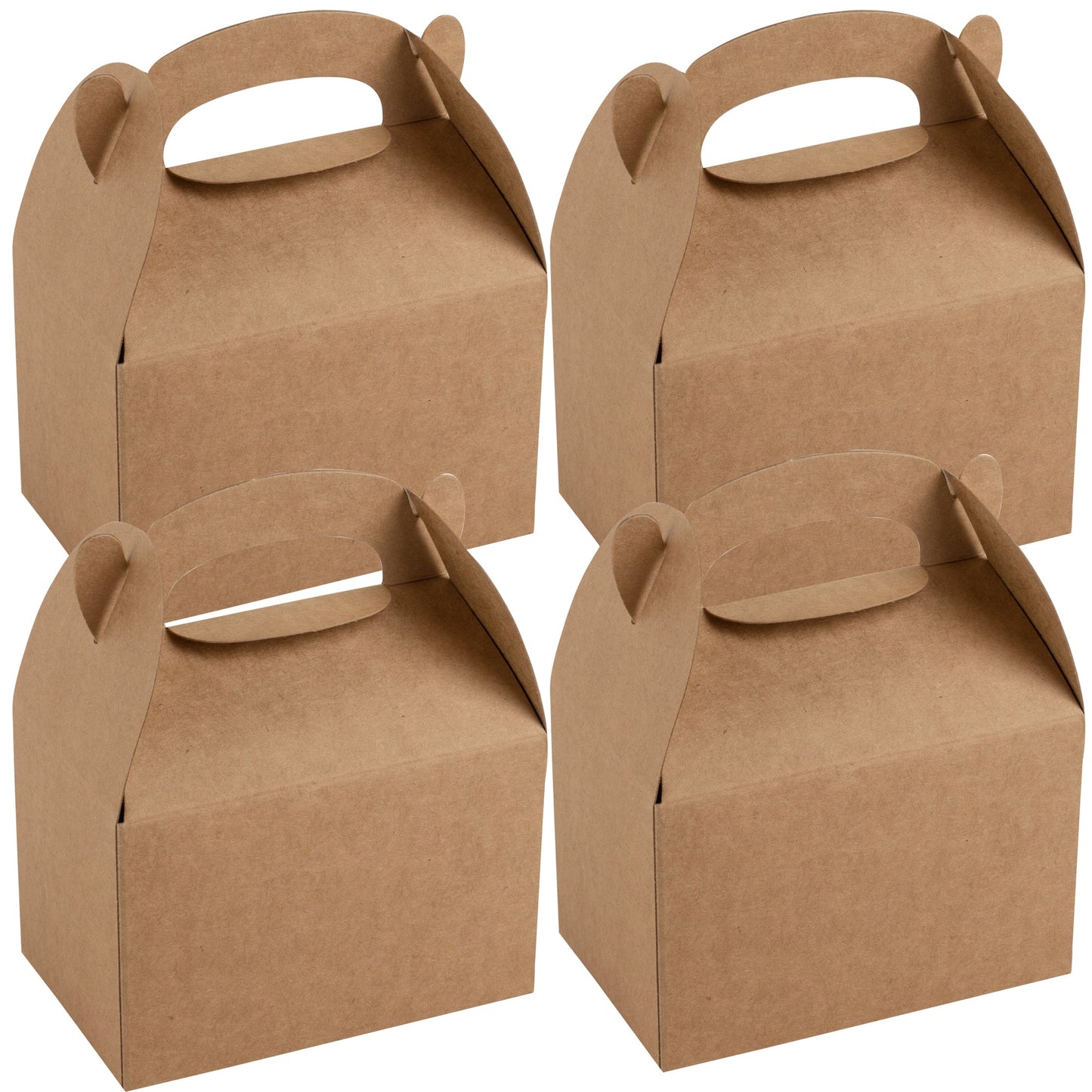 Bio Tek Kraft Paper Gable Box / Take Out Container - Greaseproof - 4" x 2 1/2" x 2 1/2" - 100 count box