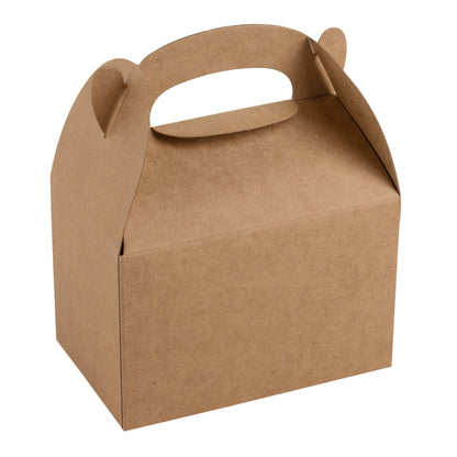 Bio Tek Kraft Paper Gable Box / Take Out Container - Greaseproof - 4" x 2 1/2" x 2 1/2" - 25 count box