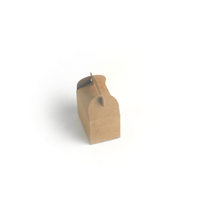 Bio Tek Kraft Paper Gable Box / Take Out Container - Greaseproof - 4" x 2 1/2" x 2 1/2" - 100 count box