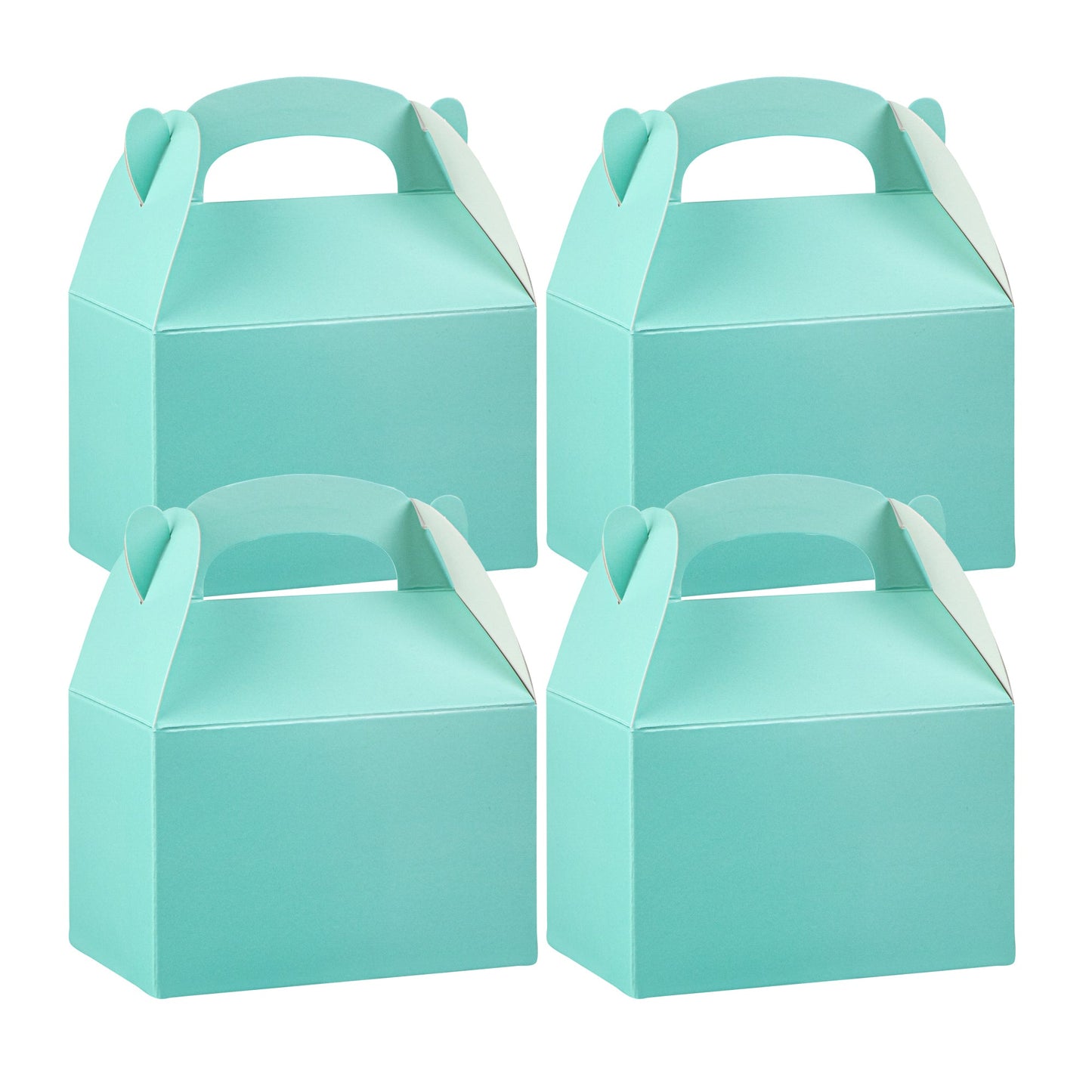 Bio Tek Turquoise Paper Gable Box / Take Out Container - Compostable - 4" x 2 1/2" x 2 1/2" - 100 count box