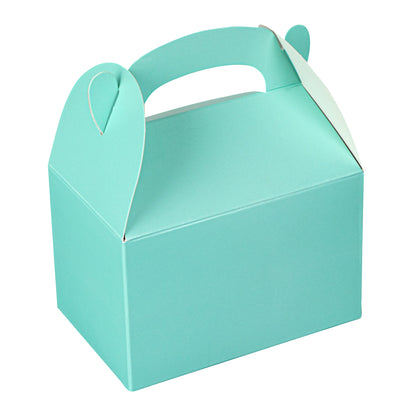 Bio Tek Turquoise Paper Gable Box / Take Out Container - Compostable - 4" x 2 1/2" x 2 1/2" - 25 count box