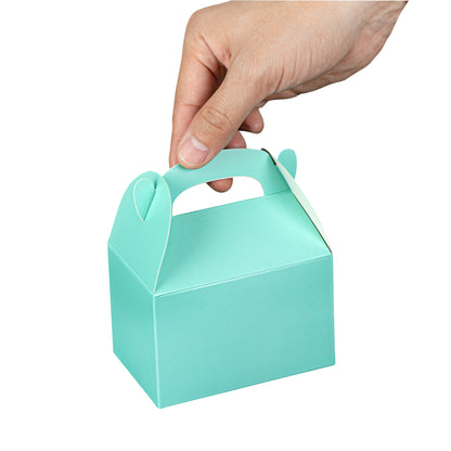 Bio Tek Turquoise Paper Gable Box / Take Out Container - Compostable - 4" x 2 1/2" x 2 1/2" - 25 count box