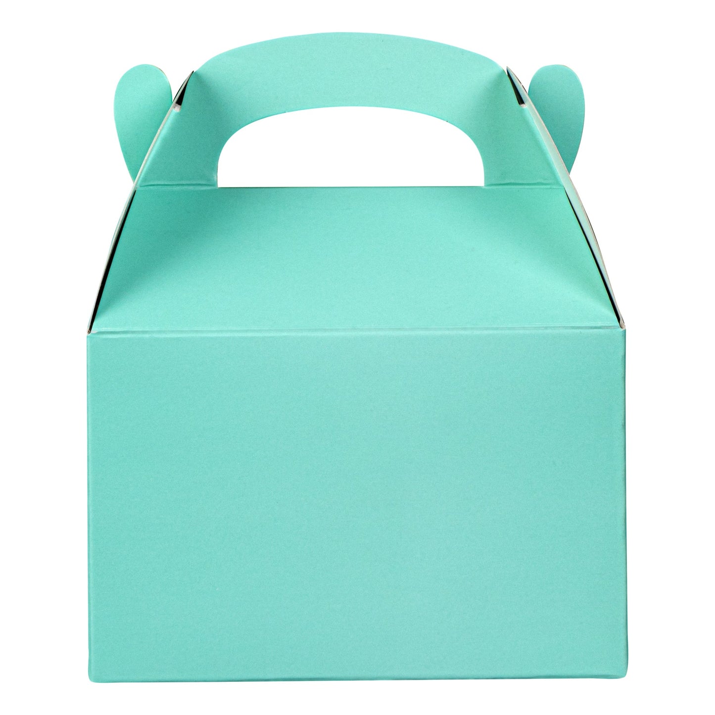 Bio Tek Turquoise Paper Gable Box / Take Out Container - Compostable - 4" x 2 1/2" x 2 1/2" - 25 count box