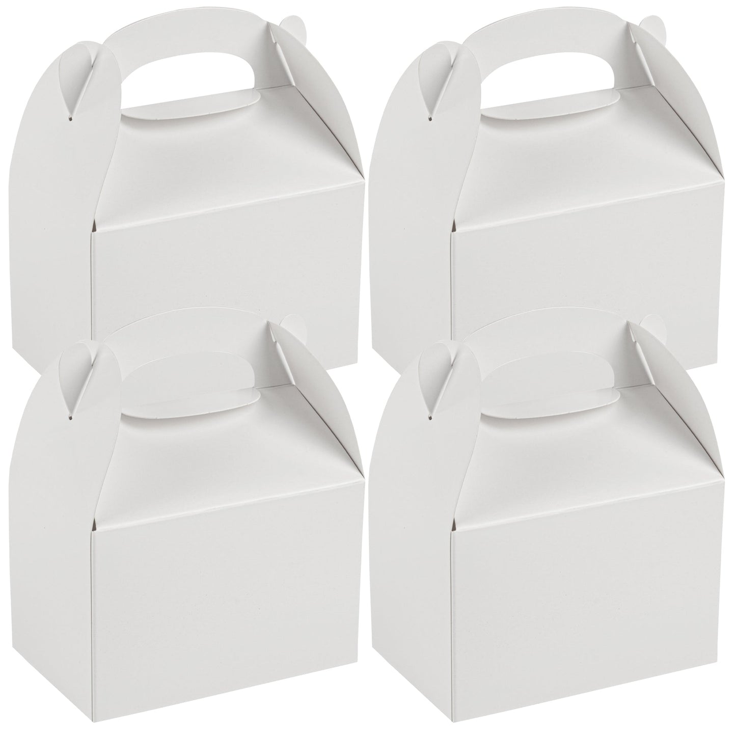 Bio Tek White Paper Gable Box / Take Out Container - Greaseproof - 4" x 2 1/2" x 2 1/2" - 100 count box
