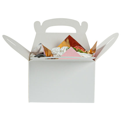 Bio Tek White Paper Gable Box / Take Out Container - Greaseproof - 4" x 2 1/2" x 2 1/2" - 100 count box
