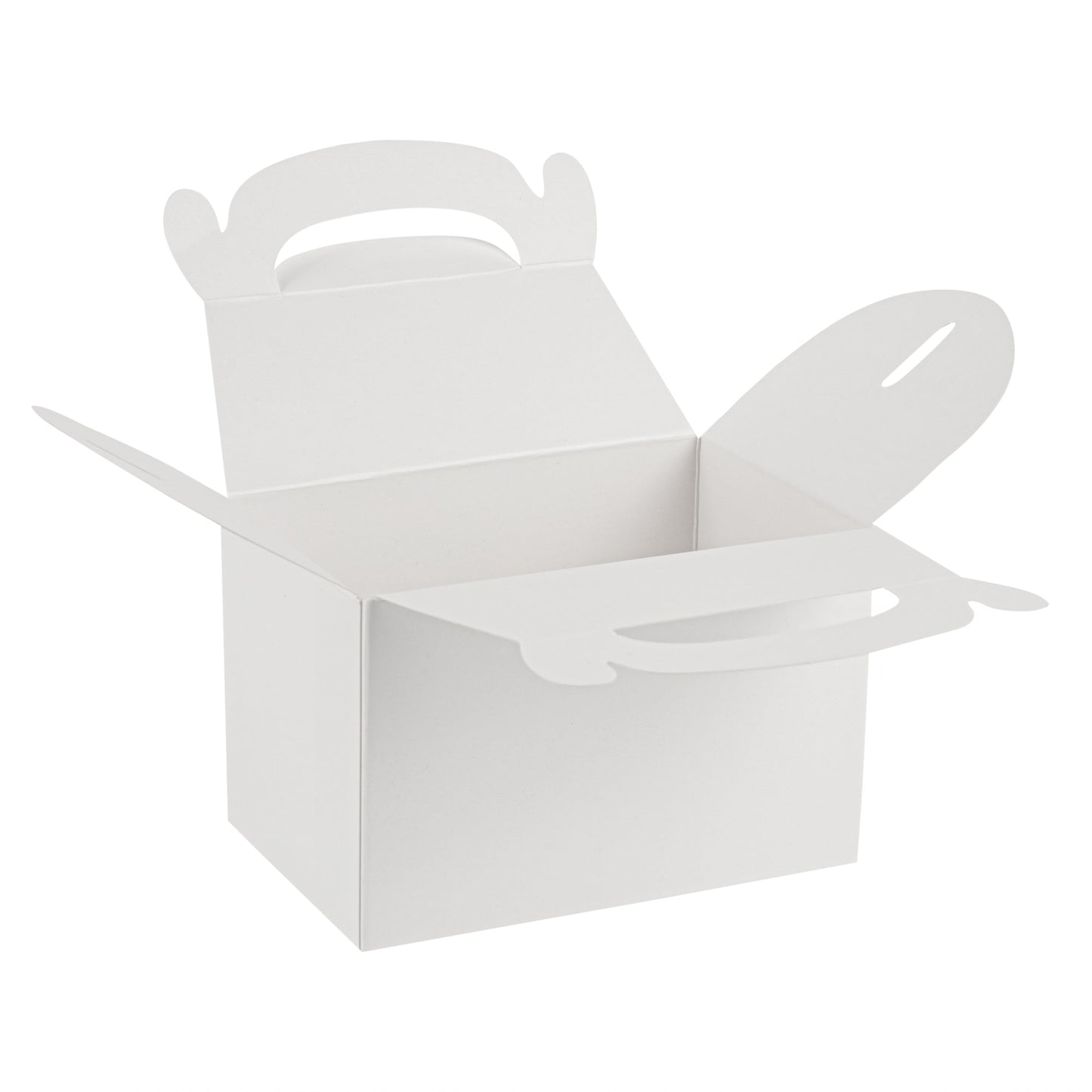 Bio Tek White Paper Gable Box / Take Out Container - Greaseproof - 4" x 2 1/2" x 2 1/2" - 100 count box