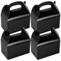 Bio Tek Black Paper Gable Box / Take Out Container - Greaseproof - 6" x 3 1/2" x 3 1/2" - 25 count box