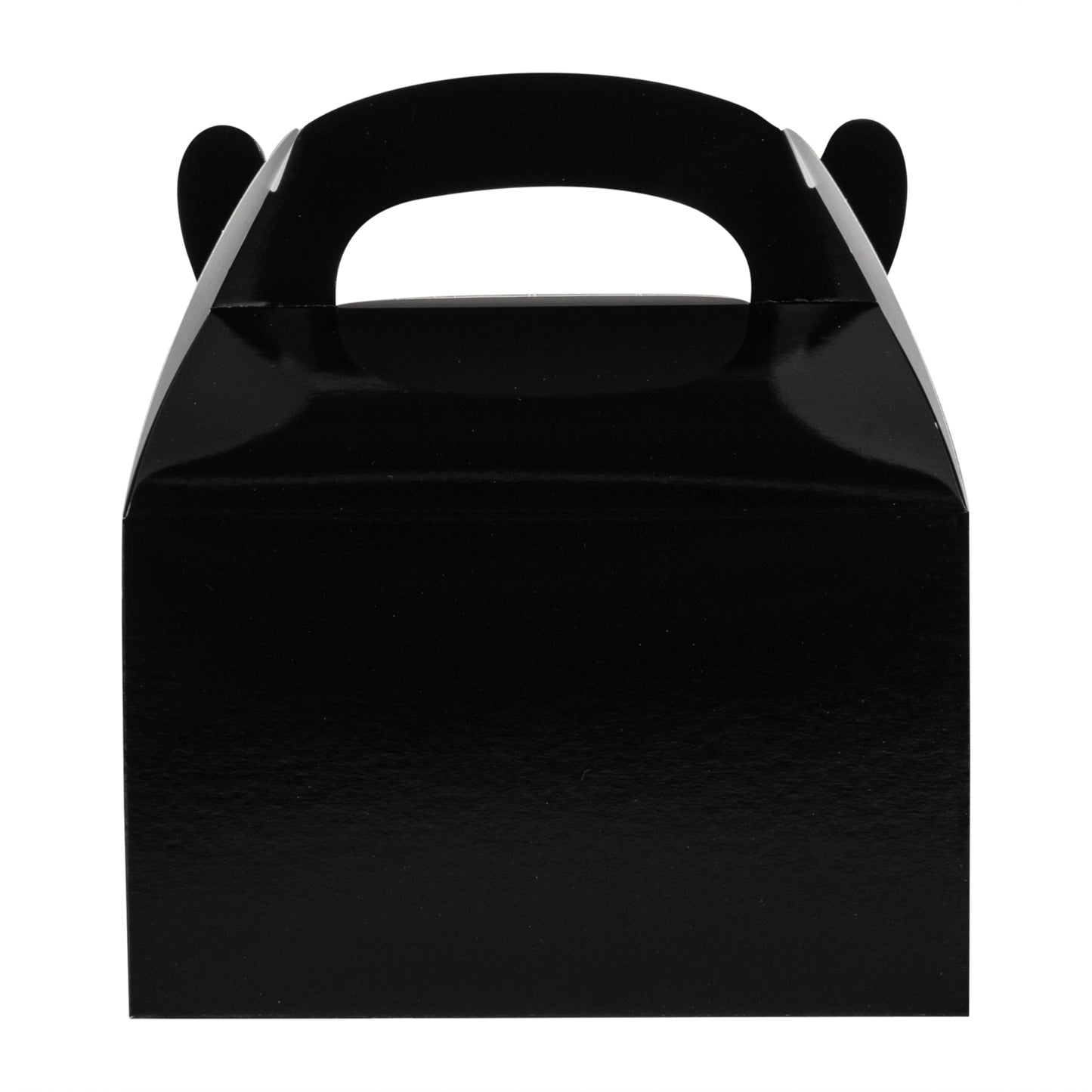 Bio Tek Black Paper Gable Box / Take Out Container - Greaseproof - 6" x 3 1/2" x 3 1/2" - 25 count box