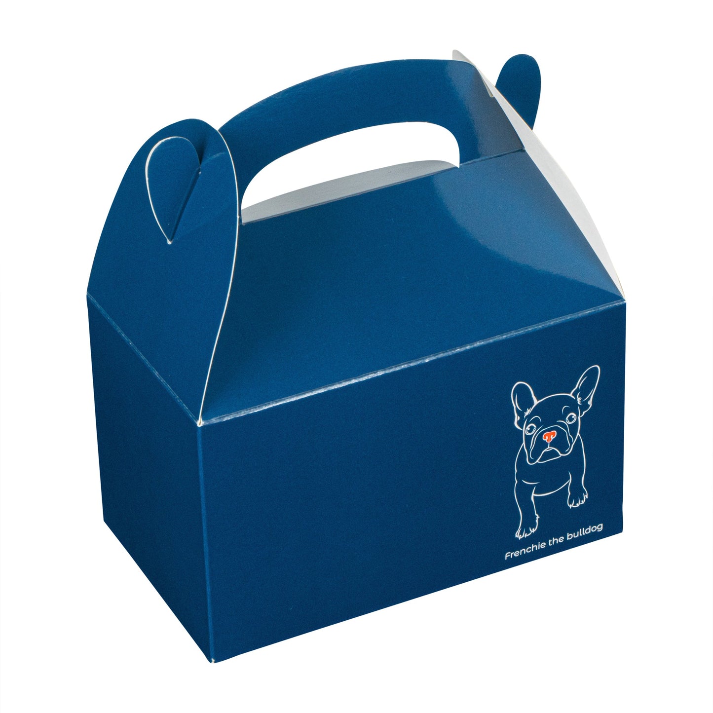 Bio Tek Frenchie Paper Gable Box / Take Out Container - Compostable - 6" x 3 1/2" x 3 1/2" - 100 count box
