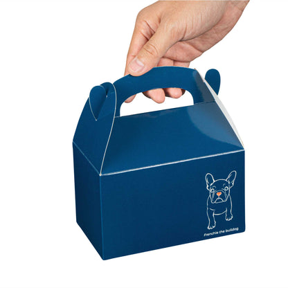 Bio Tek Frenchie Paper Gable Box / Take Out Container - Compostable - 6" x 3 1/2" x 3 1/2" - 25 count box