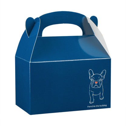 Bio Tek Frenchie Paper Gable Box / Take Out Container - Compostable - 6" x 3 1/2" x 3 1/2" - 100 count box