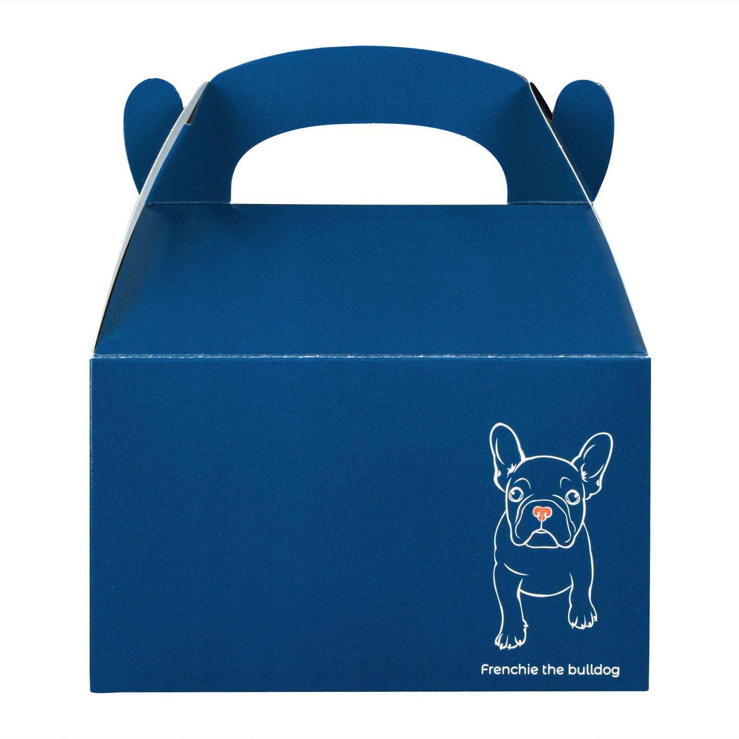 Bio Tek Frenchie Paper Gable Box / Take Out Container - Compostable - 6" x 3 1/2" x 3 1/2" - 100 count box