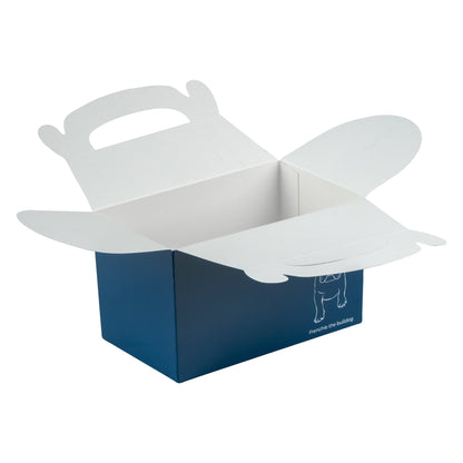 Bio Tek Frenchie Paper Gable Box / Take Out Container - Compostable - 6" x 3 1/2" x 3 1/2" - 100 count box
