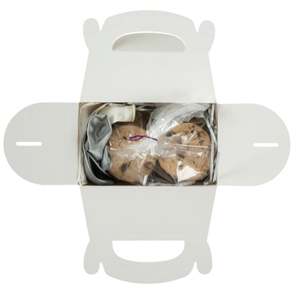 Bio Tek Plaid Paper Gable Box / Take Out Container - Compostable - 6" x 3 1/2" x 3 1/2" - 100 count box
