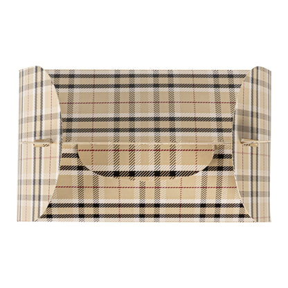 Bio Tek Plaid Paper Gable Box / Take Out Container - Compostable - 6" x 3 1/2" x 3 1/2" - 100 count box